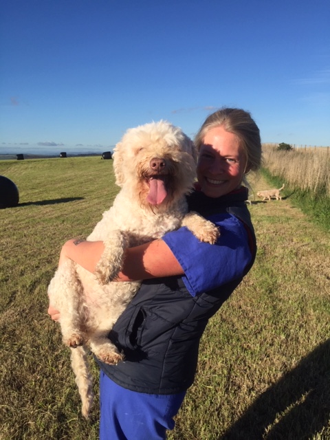 Chiara with dog