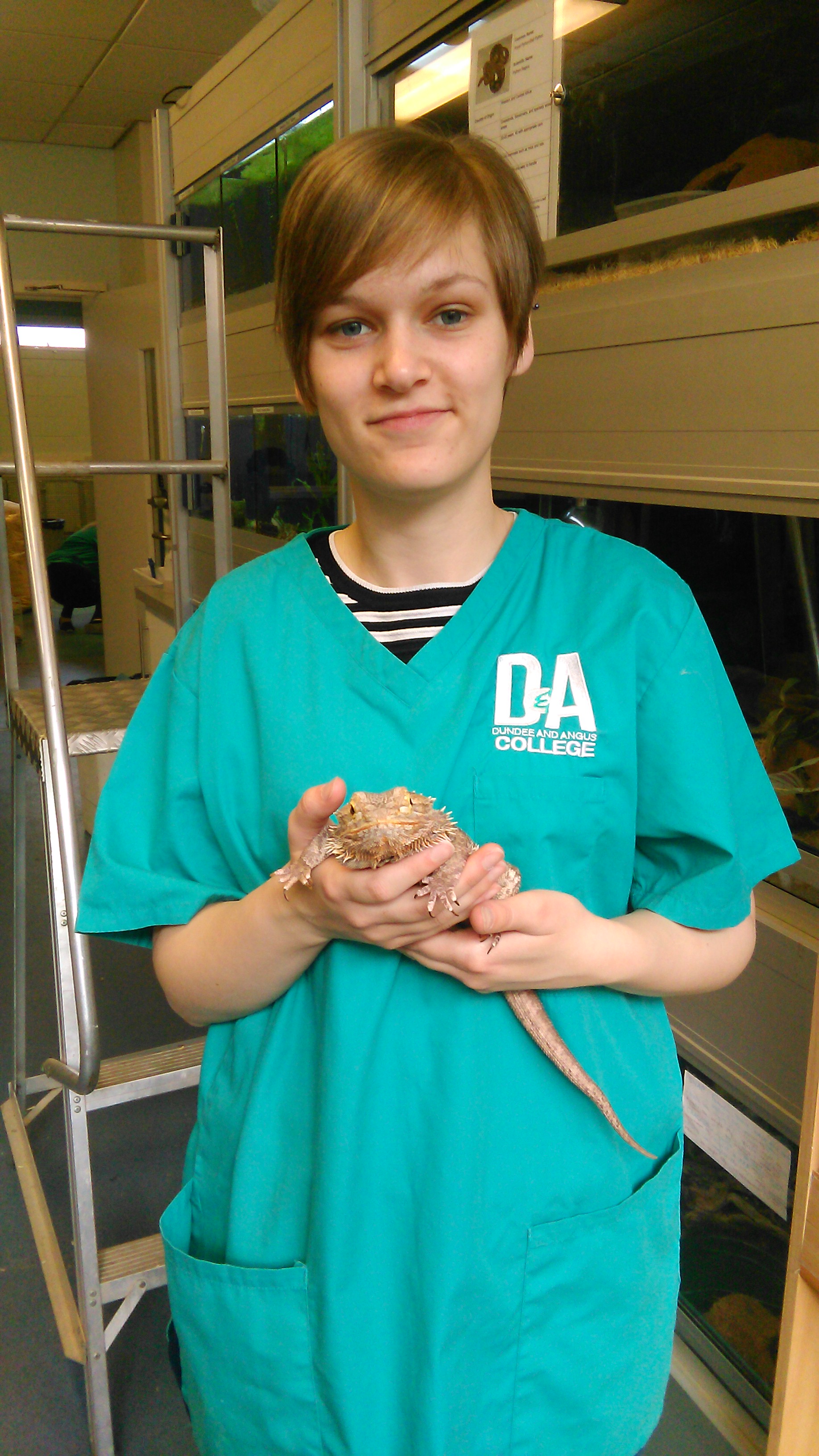 Laura holding lizard
