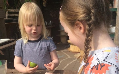 children with lemons and limes