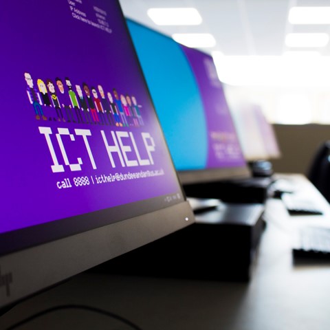 Computer screens with ICT Help image