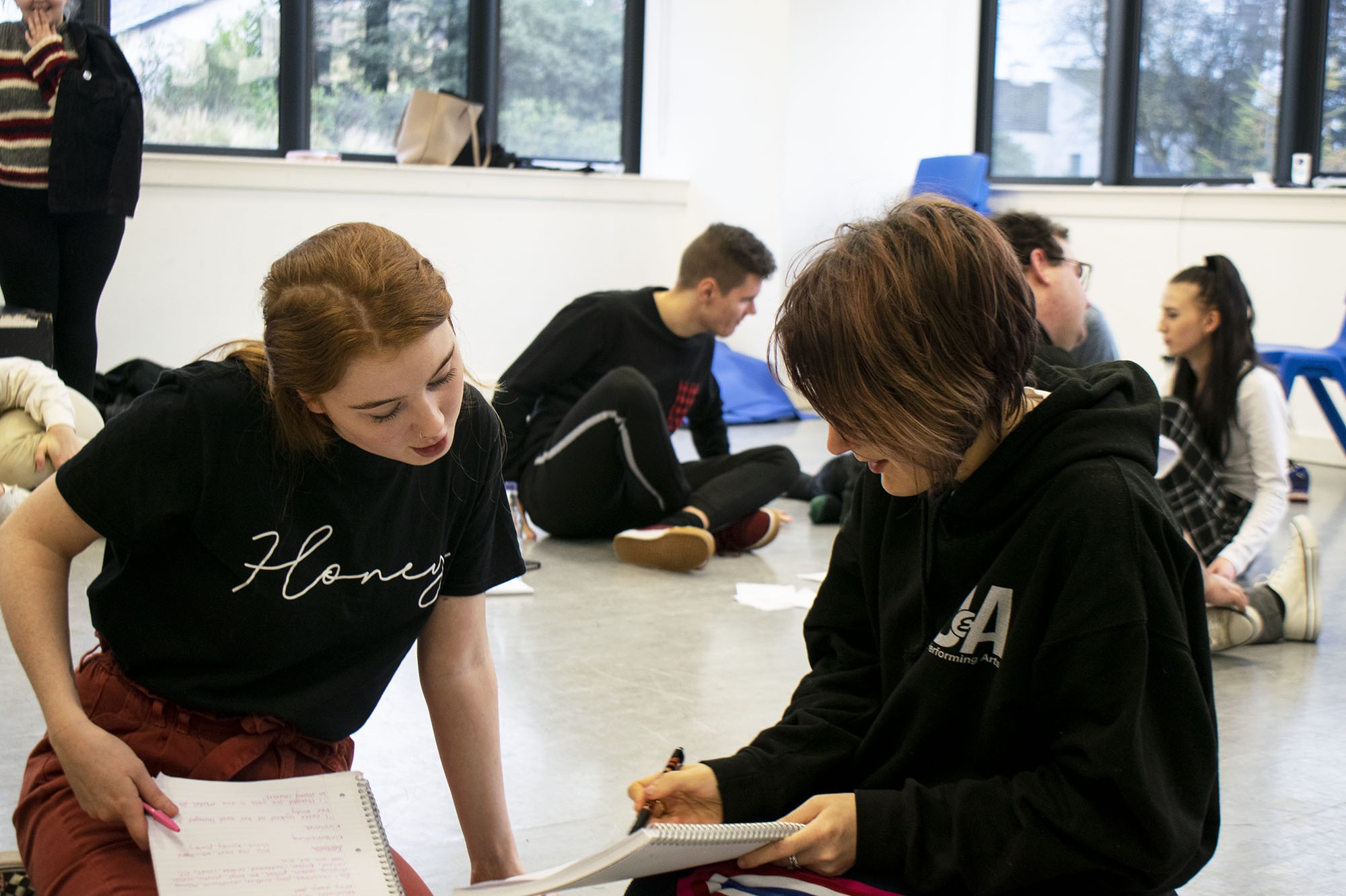 acting students in classroom