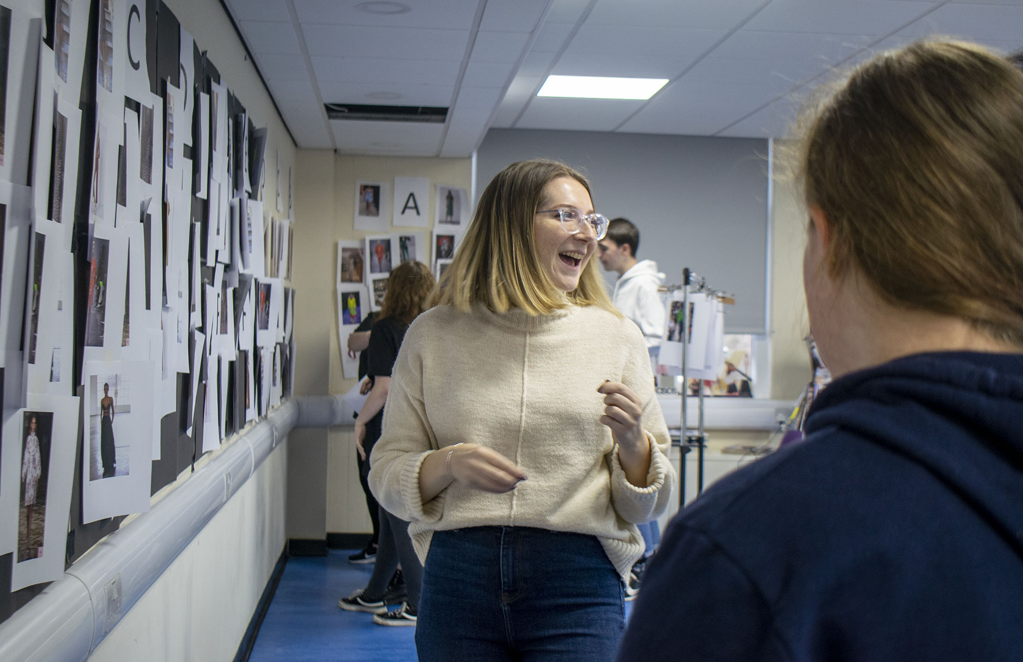 events students viewing mood board
