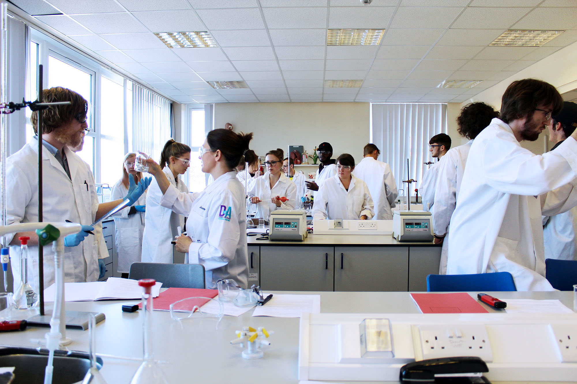 class of science students