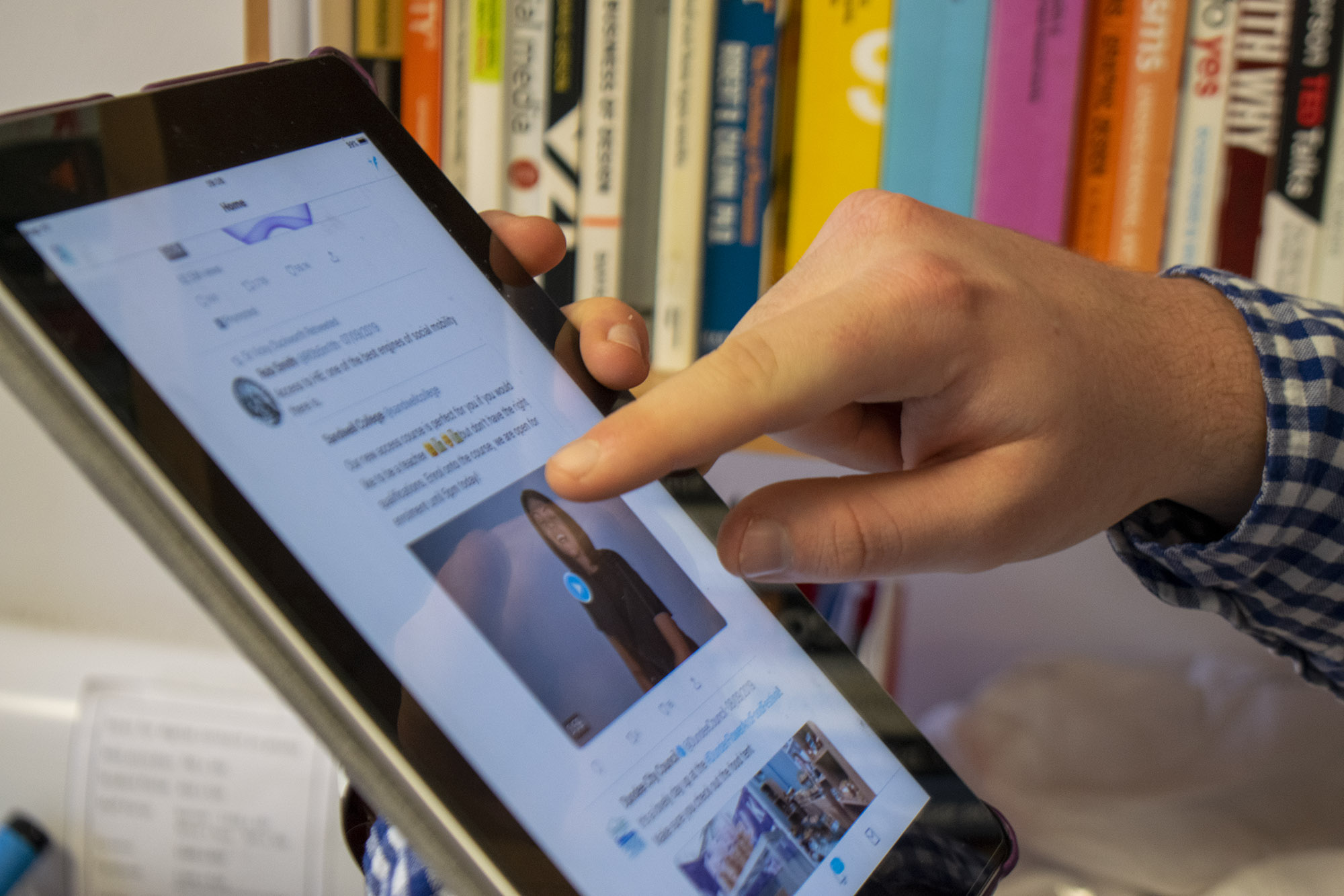 student using tablet