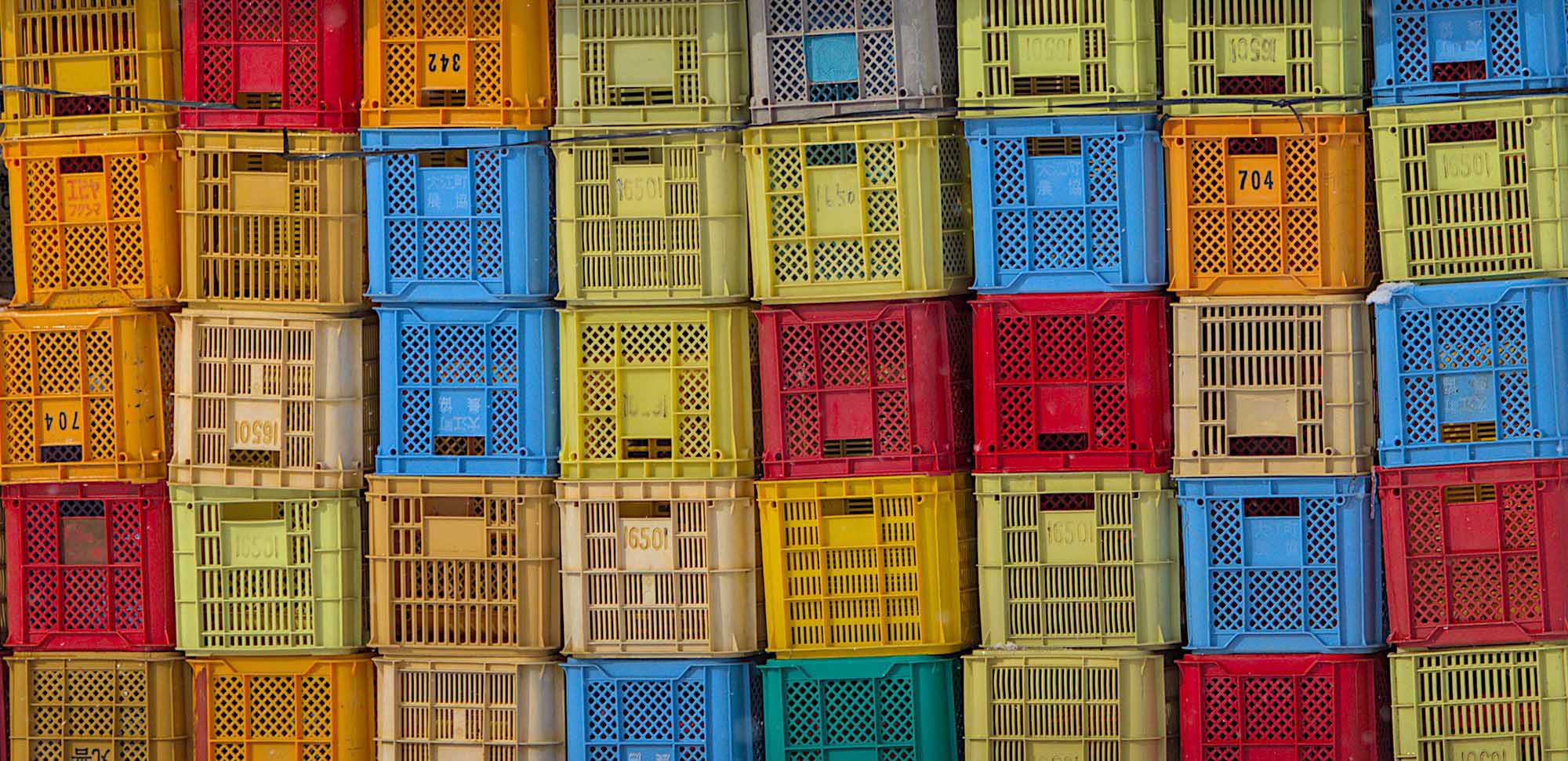 Colourful storage crates