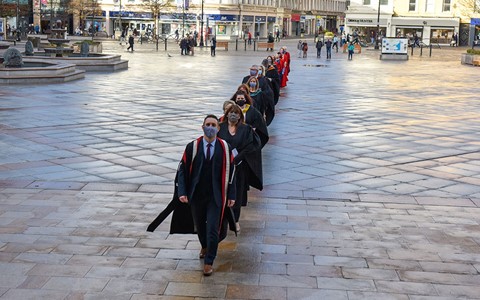 platform party crossing City Square
