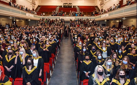 graduates and guests in Caird Hall
