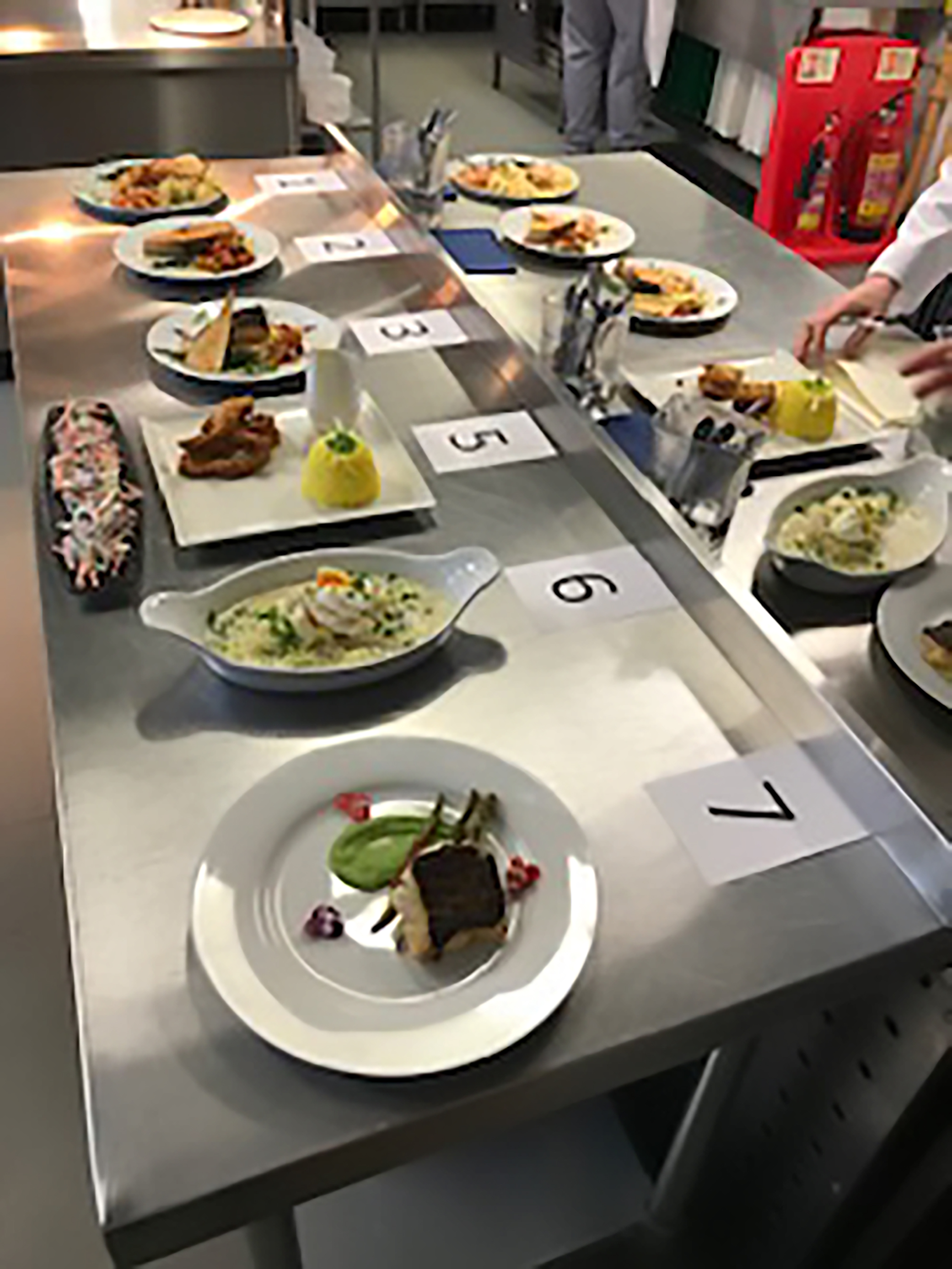 plates of food layed out for rating in competition