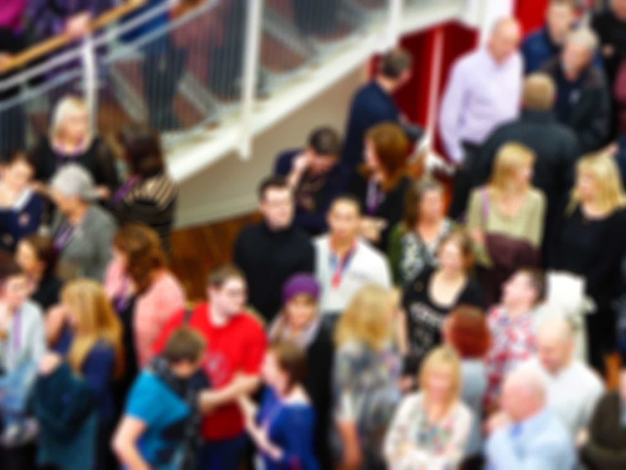 Blurred shot of crowd of D&A staff