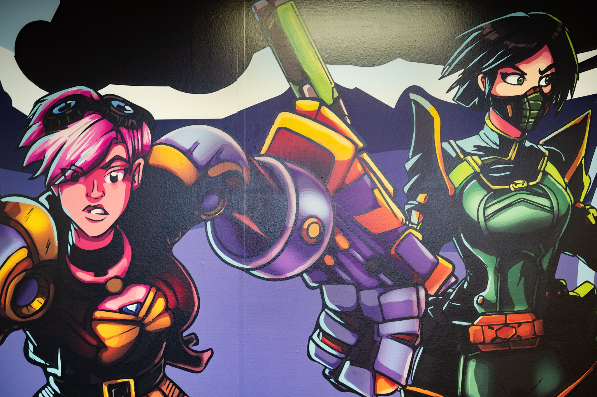 Picture of mural depicting video game characters