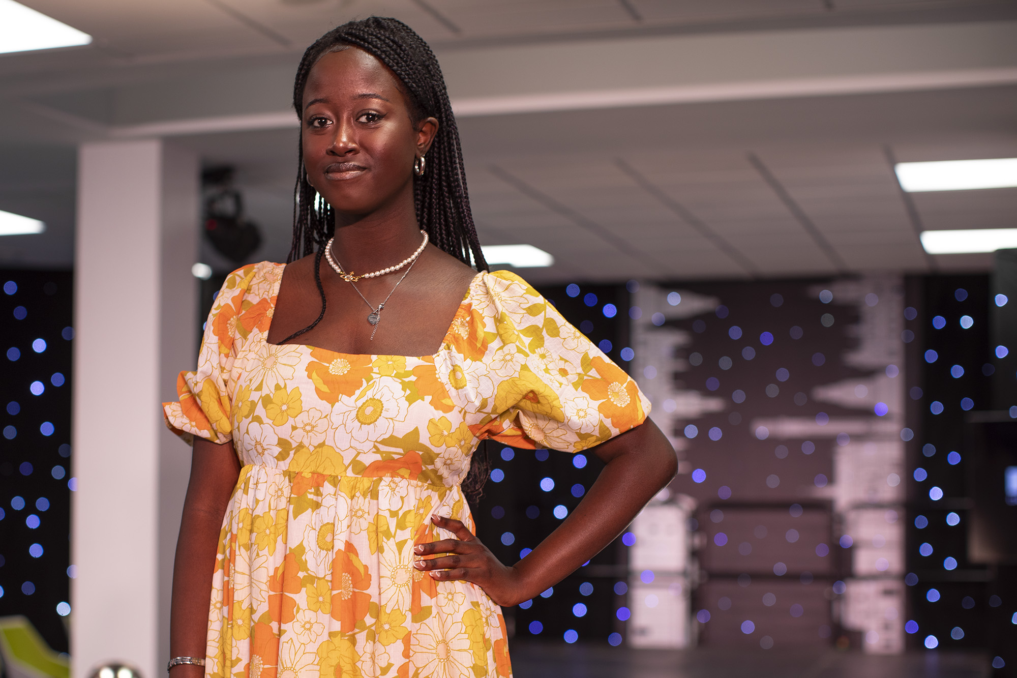 Fashion Show Student posing on the runway