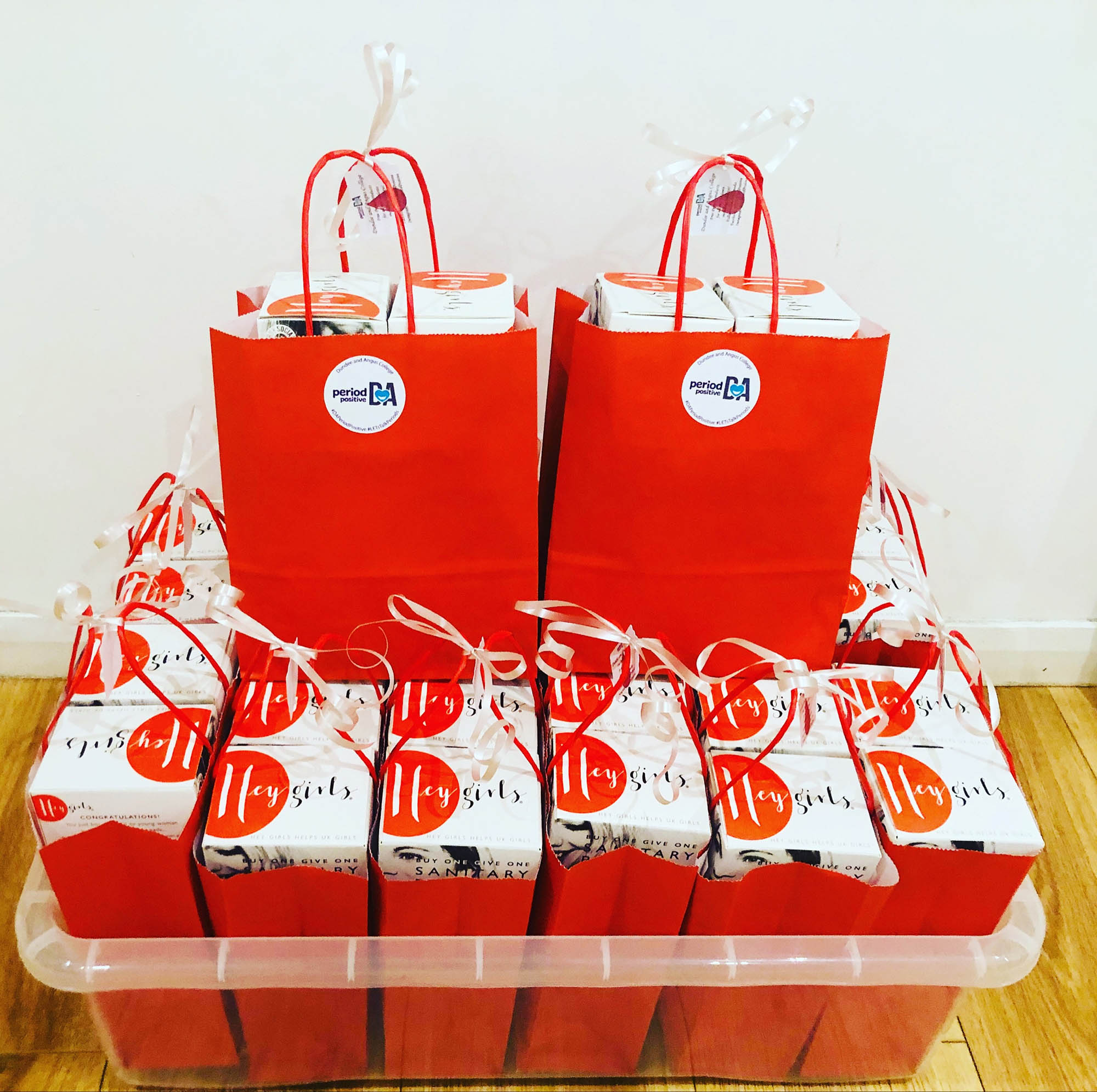 Bags with period products