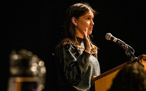 D&A mock trial - person at podium