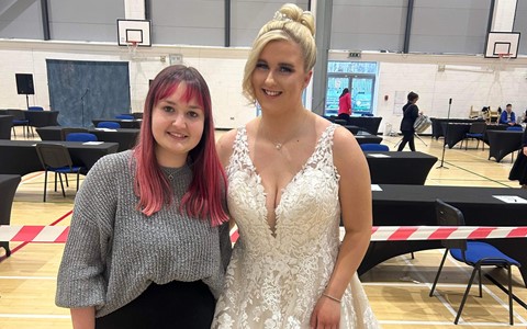 Two students at Scottish Hair and Beauty Competition