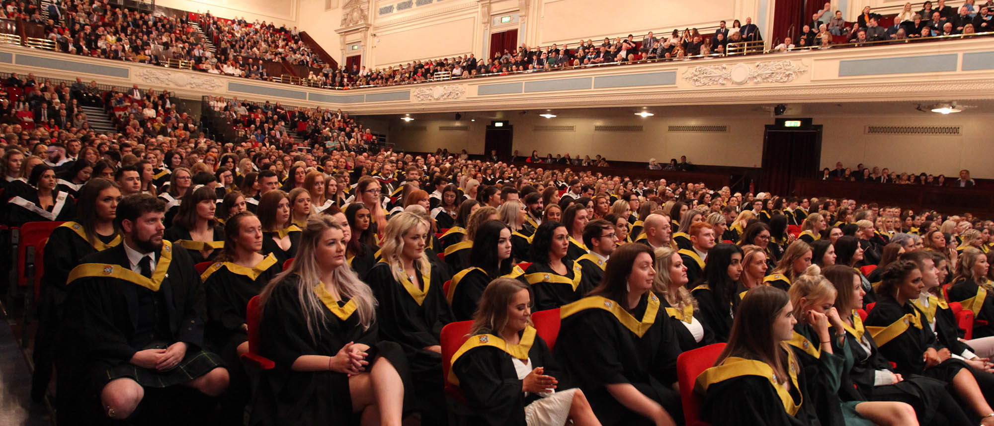 students at graduation in Caird Hall
