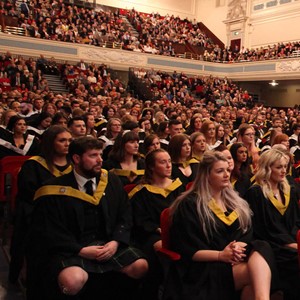 students at graduation in Caird Hall