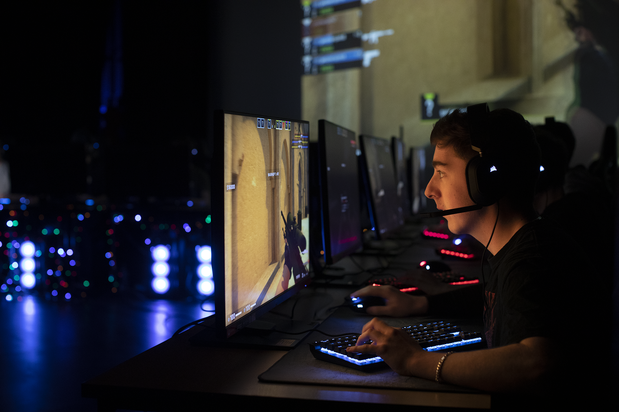 Student playing game as part of Esports tournament