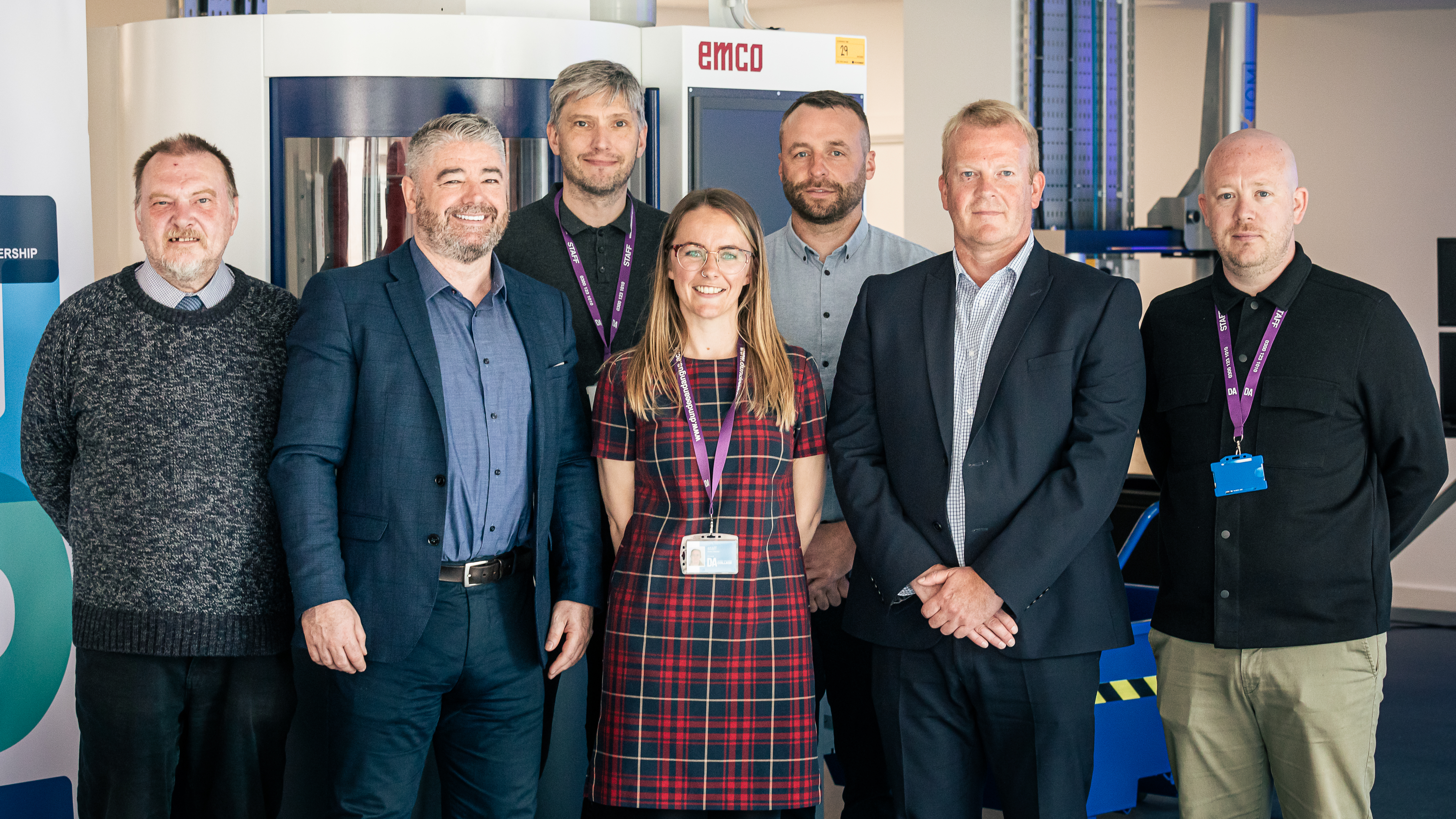 A group of people smiling at the camera at the TCEP launch