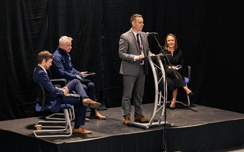 Simon Hewitt giving talk at Skills Academy
