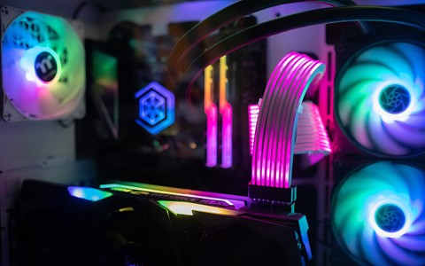 Close up photo of gaming computer
