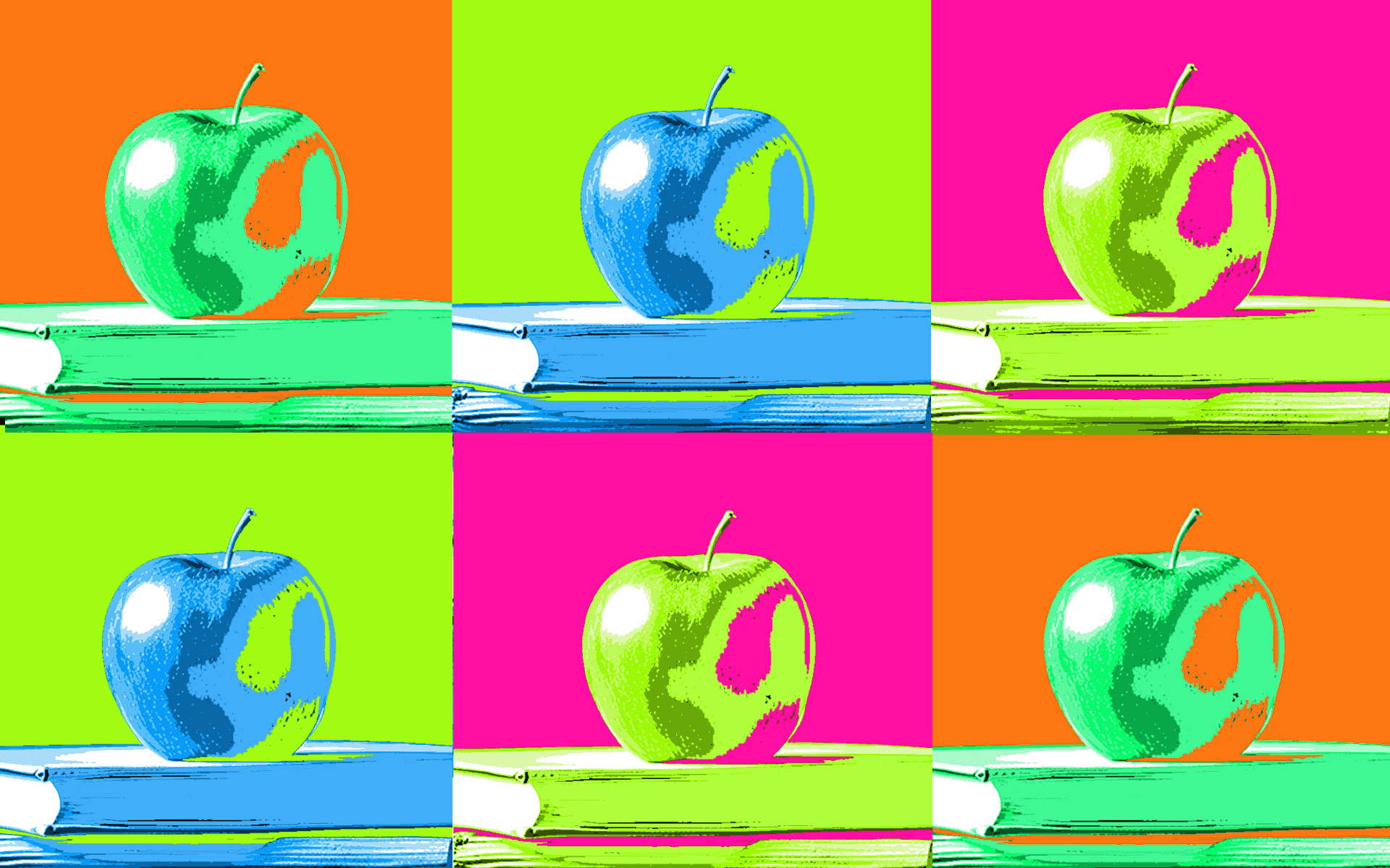 Pop art style of photo with grid of apples 