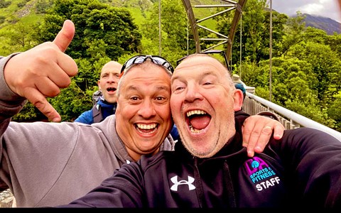 Two members of staff at the Three Peaks Challenge