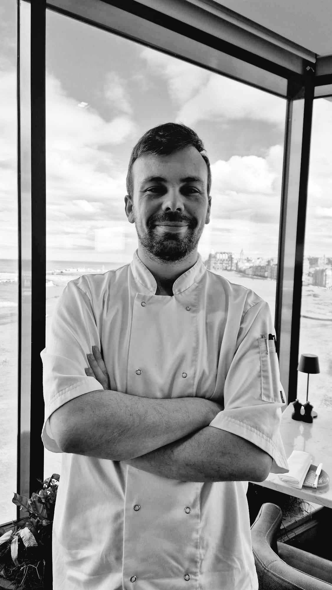 Student Jordan Watson in chef whites at old course