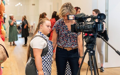 Georgia being interviewed by STV News