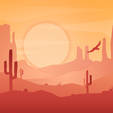 Desert landscape banner