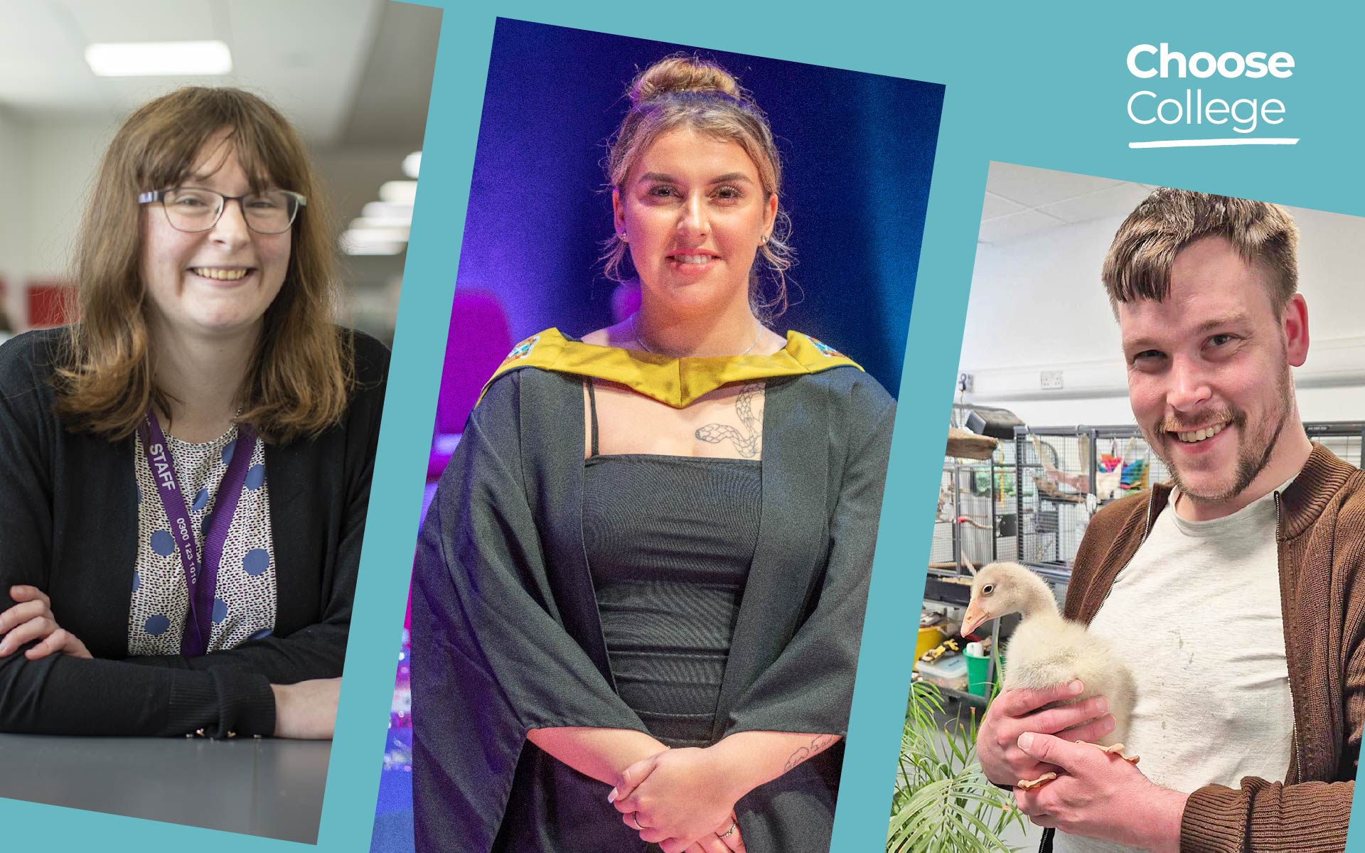 Choose College banner with smiling students