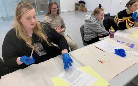 Students exploring forensic sciences