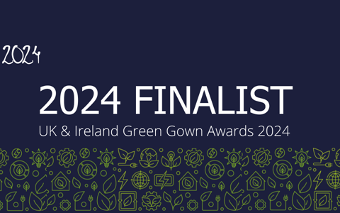 A graphic that says Green Gown Awards 2024 Finalist