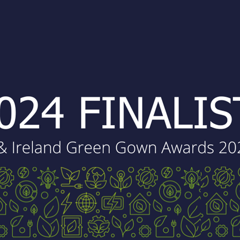 A graphic that says Green Gown Awards 2024 Finalist