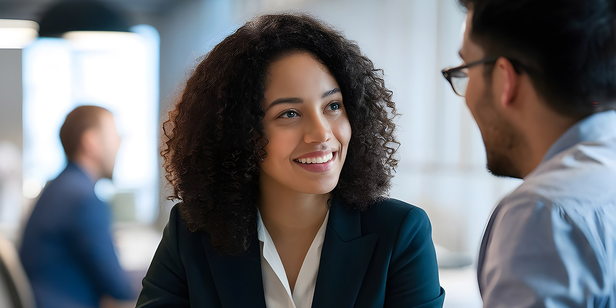 people smiling at work