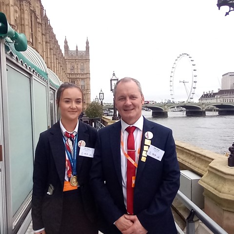 Mike and Dior at the WorldSkills reception at the UK Parliament