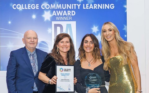 Dundee & Angus College winning the College Community Learning Award at CDN Awards 2024