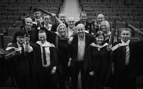 Next Generation HN Sports Students celebrating Graduating at the Caird Hall Dundee