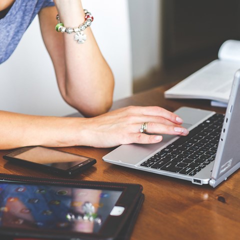 person using a laptop