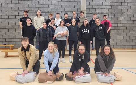 Sports and Fitness students at Emergency First Aid Course