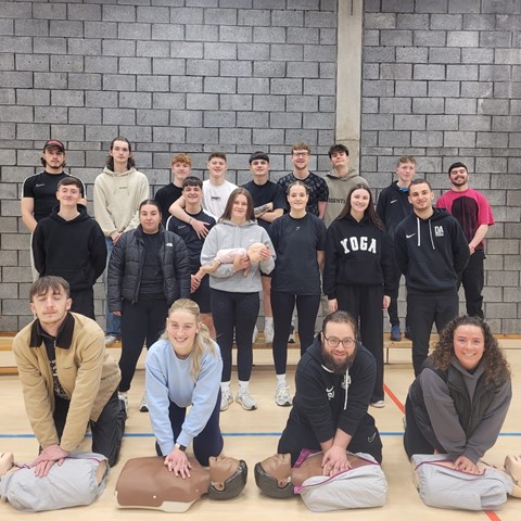 Sports and Fitness students at Emergency First Aid Course