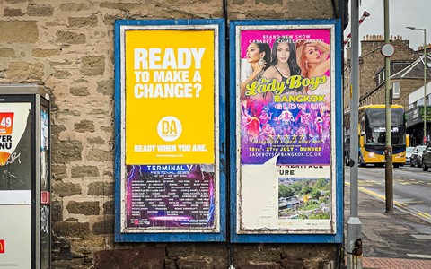 'Ready when you are' street advert in Dundee