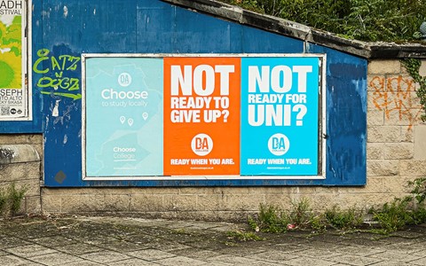 'Ready when you are' street advert in Dundee