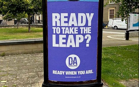 'Ready when you are' street advert in Dundee