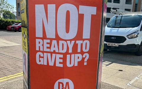 'Ready when you are' street advert in Dundee