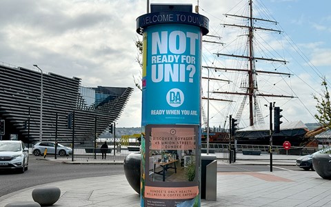 'Ready when you are' street advert in Dundee