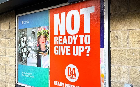 'Ready when you are' street advert in Dundee