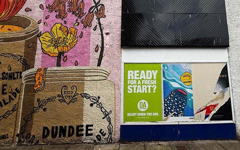 'Ready when you are' street advert in Dundee