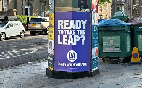 'Ready when you are' street advert in Dundee