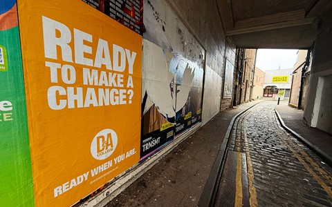 'Ready when you are' street advert in Dundee