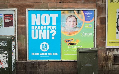 'Ready when you are' street advert in Dundee